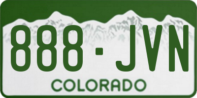 CO license plate 888JVN