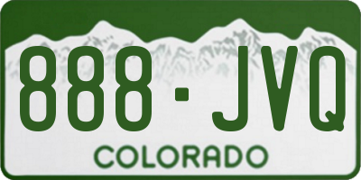 CO license plate 888JVQ