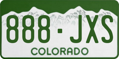 CO license plate 888JXS
