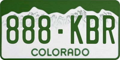 CO license plate 888KBR