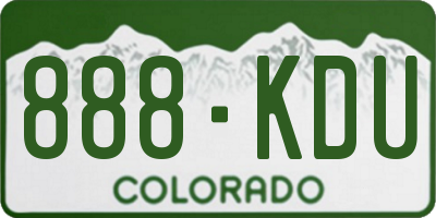 CO license plate 888KDU