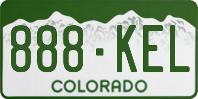 CO license plate 888KEL