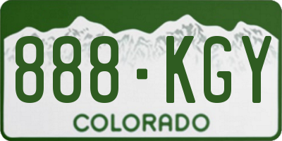 CO license plate 888KGY
