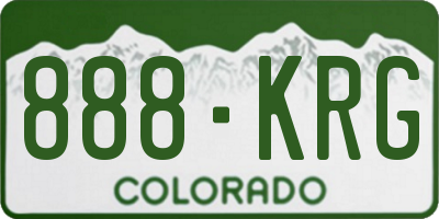CO license plate 888KRG