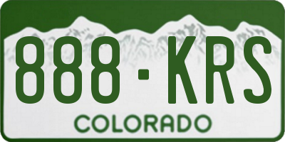 CO license plate 888KRS