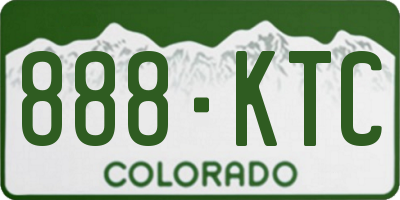 CO license plate 888KTC