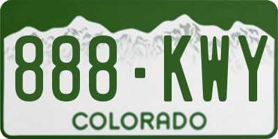 CO license plate 888KWY