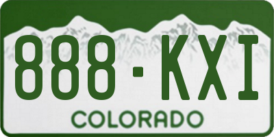 CO license plate 888KXI