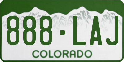 CO license plate 888LAJ