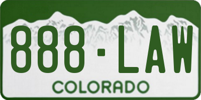 CO license plate 888LAW