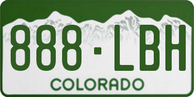 CO license plate 888LBH