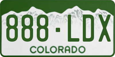CO license plate 888LDX