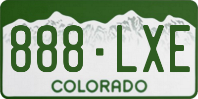 CO license plate 888LXE