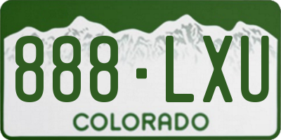 CO license plate 888LXU