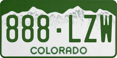 CO license plate 888LZW