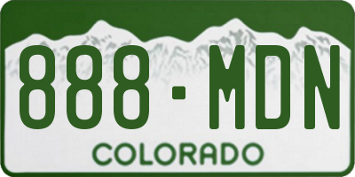 CO license plate 888MDN