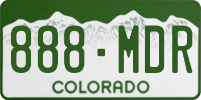 CO license plate 888MDR