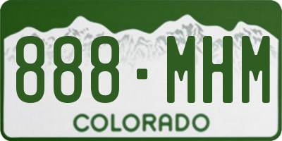 CO license plate 888MHM