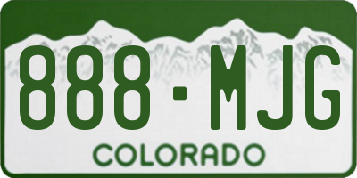 CO license plate 888MJG