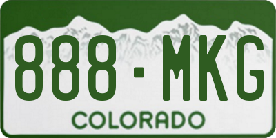 CO license plate 888MKG
