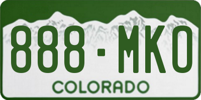 CO license plate 888MKO