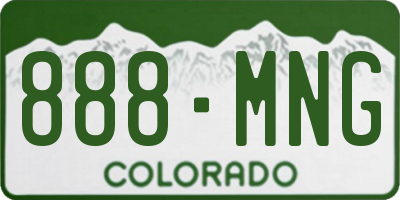 CO license plate 888MNG