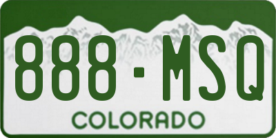 CO license plate 888MSQ