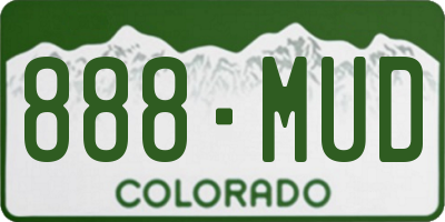 CO license plate 888MUD