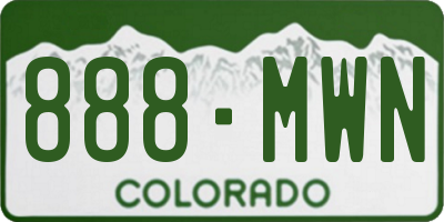 CO license plate 888MWN