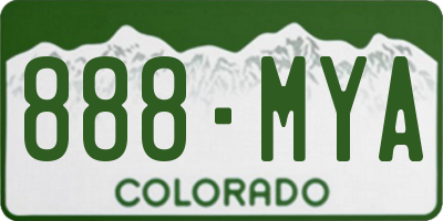 CO license plate 888MYA