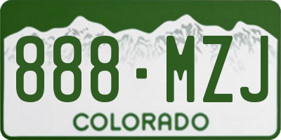 CO license plate 888MZJ
