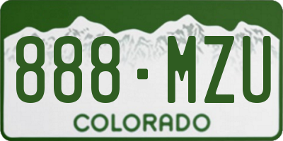 CO license plate 888MZU