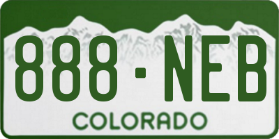 CO license plate 888NEB