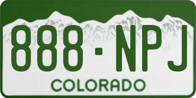 CO license plate 888NPJ