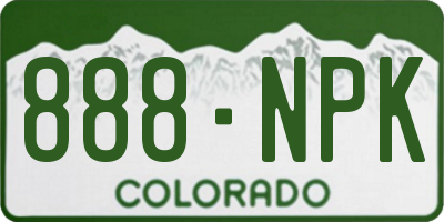 CO license plate 888NPK
