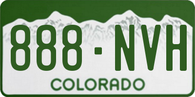CO license plate 888NVH
