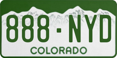 CO license plate 888NYD