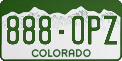 CO license plate 888OPZ