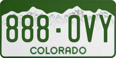 CO license plate 888OVY
