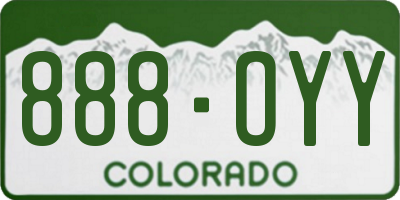 CO license plate 888OYY