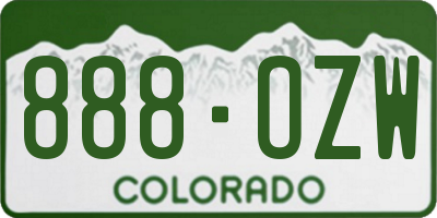 CO license plate 888OZW