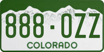 CO license plate 888OZZ