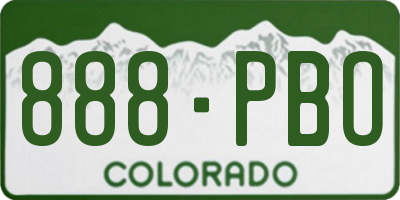 CO license plate 888PBO