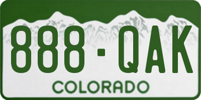 CO license plate 888QAK