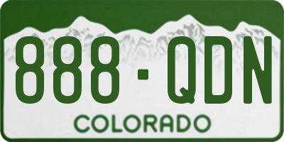 CO license plate 888QDN