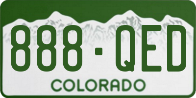 CO license plate 888QED