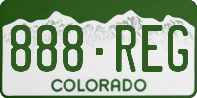 CO license plate 888REG