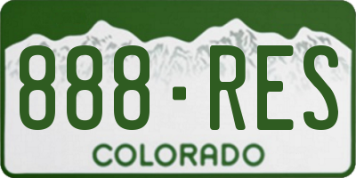 CO license plate 888RES