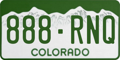 CO license plate 888RNQ