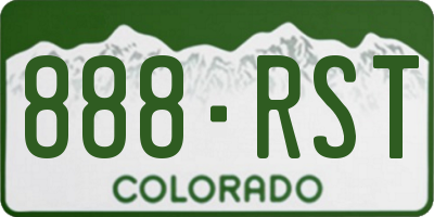 CO license plate 888RST